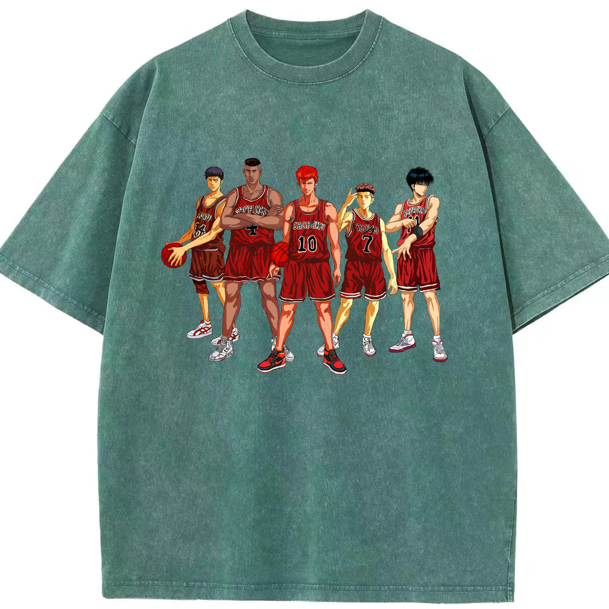 （画像用） SLAM DUNK／スラムダンク 綿100% ヴィンテージ風 半袖Tシャツ（フロントプリント）